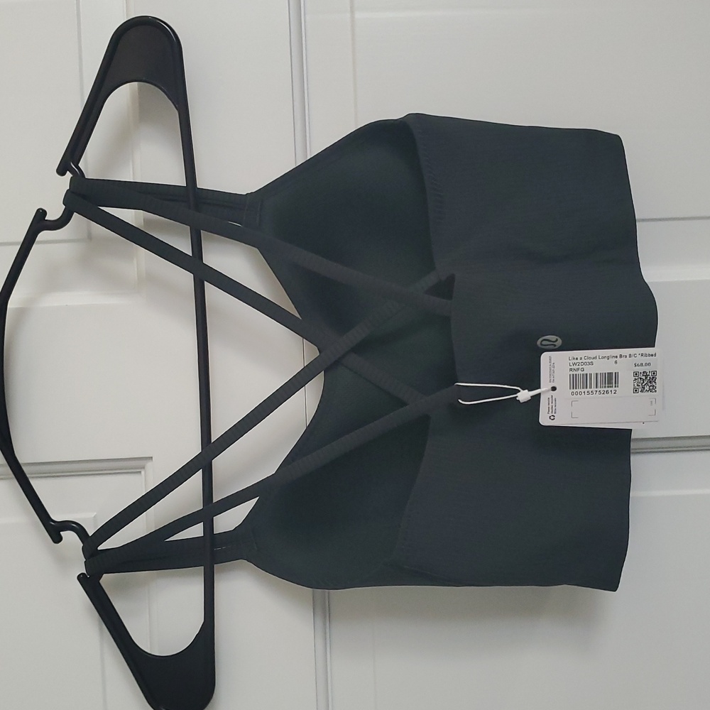 NWT Lululemon Like A Cloud Longline Ribbed Bra Sz 4b/c Rain Forest Green - Picture 2 of 4